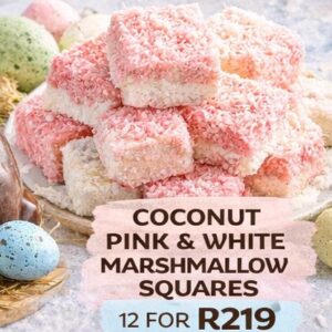 Coconut white & pink marshmellow squares